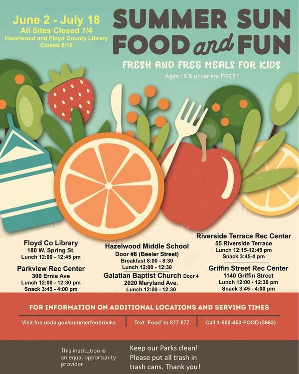 Floyd County Summer Food and Sun Fun food program